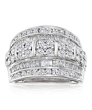 Ross-Simons 2.00 ct. t.w. Round and Baguette Diamond Multi-Row Ring