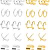 Cuff Helix Cartilage Clip On Wrap Earrings Fake Nose Ring