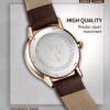 Elegant Men's Blue Dial Rose Gold Watch with Leather Strap – Waterproof & Stylish