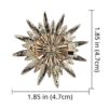 Rose Gold Crystal Geometry Flower Brooch for Women