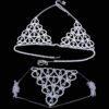 Rhinestones Body Chain Suit Silver Bikini Bra Chain