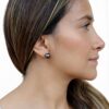14K White Gold Black Cultured Tahitian Pearl Earrings