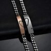 Lovastar 2PCS Couples Bracelets Set Stainless Steel Love Heart