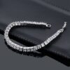Sparkling Princess Cut Cubic Zirconia CZ Tennis Bracelet