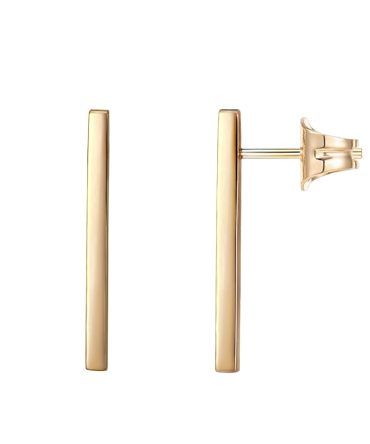 14K Yellow Gold Plated Sterling Silver Stud Earrings