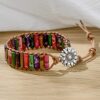 Handmade Bracelets Sunflower Button Woven Bracelet