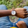 Varsche Analog Dress Wrist Watch with Genuine Leather Strap
