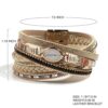 White Beads Vercret Leather Wrap Bracelet