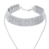 meekoo 2 Pieces Rhinestone Tassel Choker Necklace