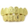 14k Plated Gold with Diamonds Cut Grillz Gold Teeth Set