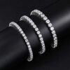 MDFUN 14k White Gold Plated Cubic Zirconia Tennis Bracelet