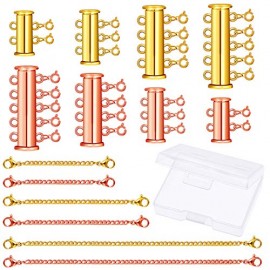 14 Pieces 4 Sizes Slide Magnetic Clasp Connectors Tube