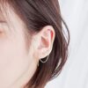 Cuff Chain Earrings Silver Tassel Wrap