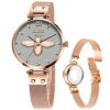 Rose Gold Water Resistant Stainless Steel Mesh Watch Lady