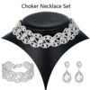 3 Pack Rhinestone Crystal Choker Necklace Link Bracelet