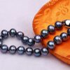 JYX Pearl Necklace Bracelet Set AAA Elegant 8-9mm Round Black