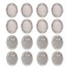 10pcs Antique Silver Oval Alloy Tray Vintage