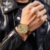 OUPINKE Double-Sided Skeleton Jewelry Watches for Mens