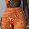 Crystal Belly Chain Sliver Heart Body Chain Beach