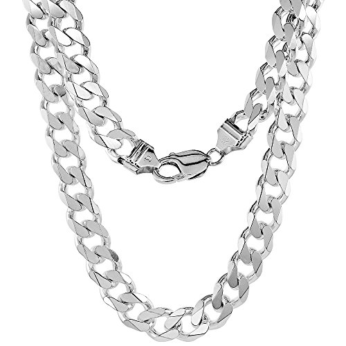 Silver Thick Curb Cuban Link Chain Bracelet