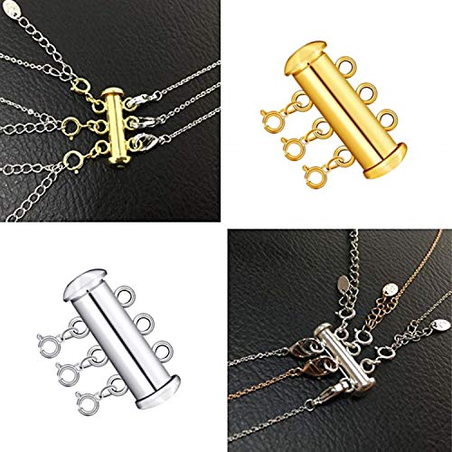 8 Pieces 4 Sizes Slide Clasp Lock Necklace Connector