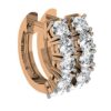 Rose Gold 14K Round Lab Grown White Diamond Ladies Hoop Earrings