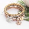 RINHOO FRIENDSHIP 3PCS Gold/Silver/Rose Chain Bracelet