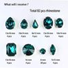 Rhinestone Green DONGZHOU 82 pcs Blue Zircon Mixed