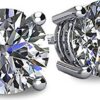 NANA 14k Gold Post & Sterling Silver 4 Prong CZ Stud Earrings