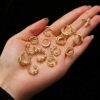 8 Pairs Gold Ear Cuffs Set Earrings Sparking Adjustable Helix