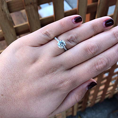 2 1/2 Carat Diamond and Moissanite Engagement Ring in 14k