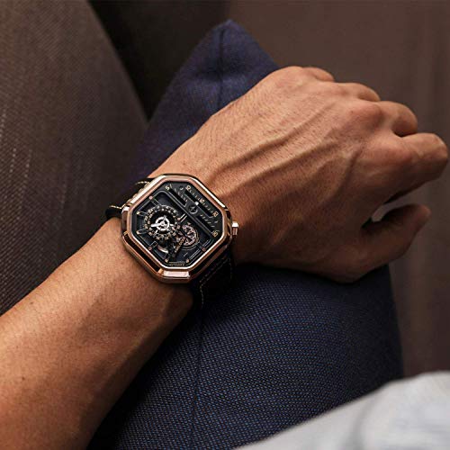 Agelocer Men's Watch Top Brand Automatic Skeleton Stainless Steel