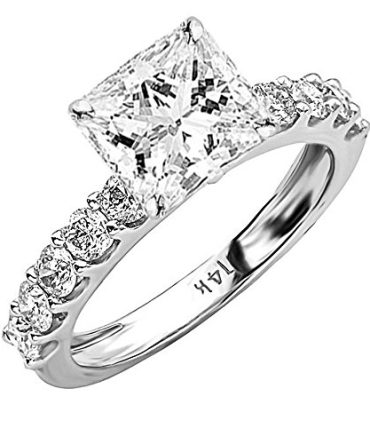 Diamond Engagement Ring 2 Carat 14K White Gold