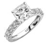 14K White Gold Princess Cut Diamond Engagement Ring