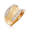 Ross-Simons 0.13 ct. t.w. Diamond Hammered Ring in 18kt
