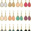 Drop Earrings Crystal Pendant Dangle 12 Pairs Faux Druzy