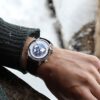 Agelocer Men's Genuine Diamond Dial Blue World time Watch