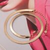 NUZON 14K Gold Choker Necklace for Women – Herringbone Snake Chain, Hypoallergenic & Layered Style