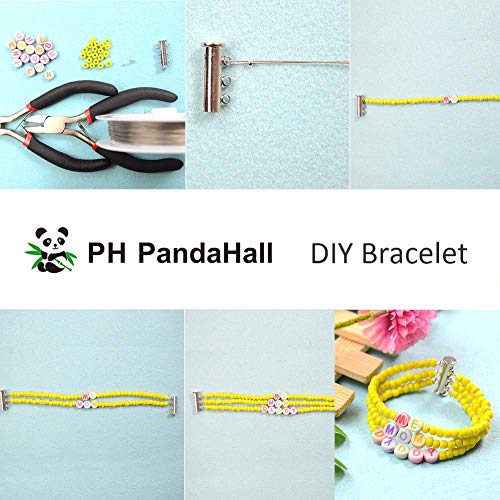 PH PandaHall 12pcs 6 Sizes Slide Clasp Lock with Magnetic Bracelet