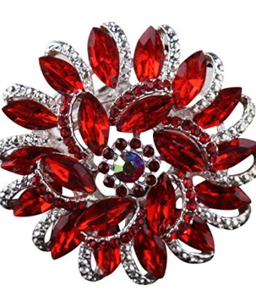Flower Shape Created Crystal Rhinestone Corsage Brooches Pin