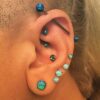 Body Candy Stainless Steel White Synthetic Opal Earring