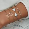 19pcs Multiple Layered Stackable Open Cuff Wrap Bangle Gold Bracelets