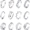 Rose Gold Silver Hypoallergenic Open Toe Ring Set