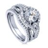 Size 7 Engagement Wedding Ring Rhodium Plated Sterling Silver Round Cubic