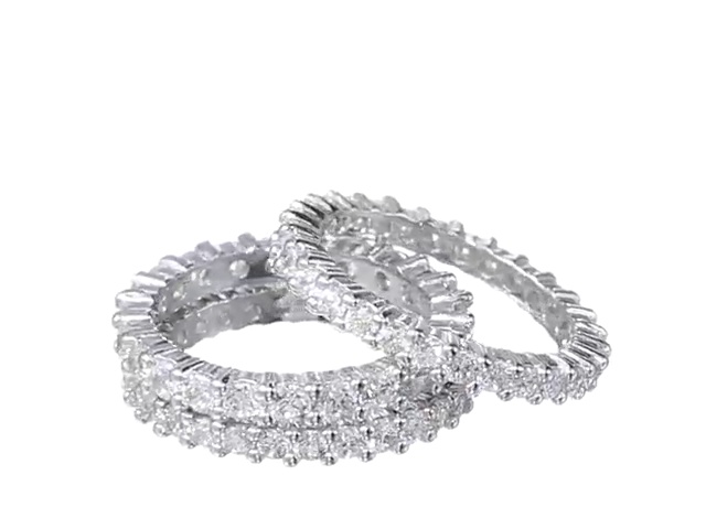 Cubic Zirconia All-Around Band Stacking Ring Set