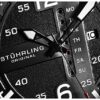 Stuhrling Original Mens Leather Watch Aviation Watch, Quick-Set Day-Date