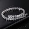 MDFUN 14k White Gold Plated Cubic Zirconia Tennis Bracelet