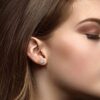 14K White Gold Diamond Stud Earrings for Women