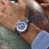 Agelocer Men's Genuine Diamond Dial Blue World time Mechanical Watch