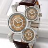 Steampunk Design Multi Time Zone Three Analog Dials